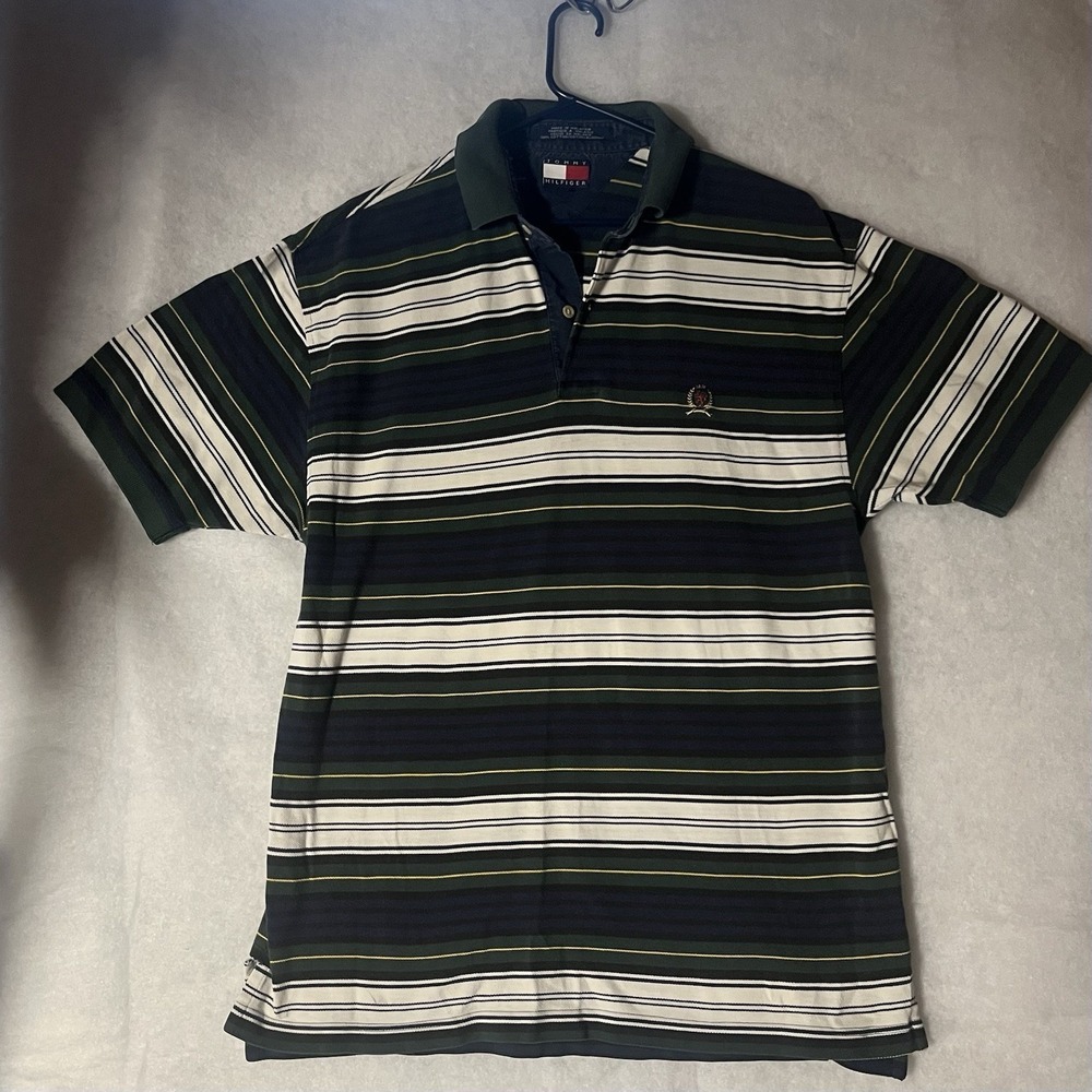 Vintage Tommy Hilfiger Men's Striped Polo Size Medium